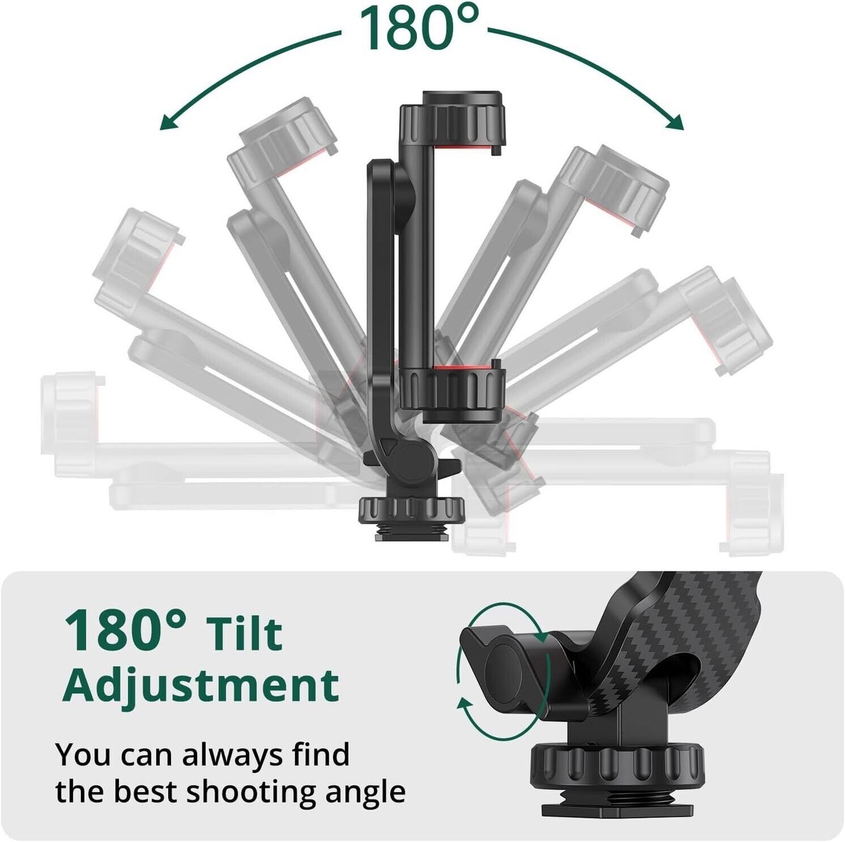 ATUTEK Phone Tripod Ount, Universal Sartphone Ount Adapter With 2 Cold Shoe And 1/4