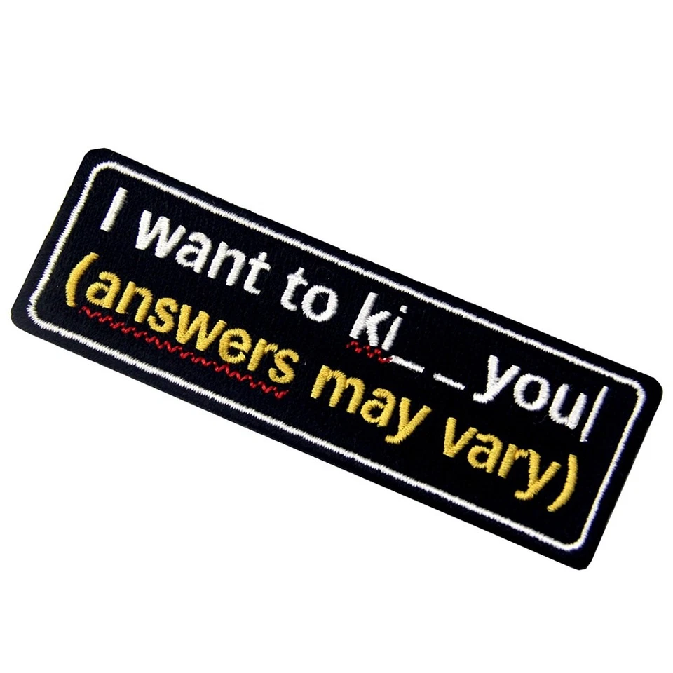 Embroidered Patches Iron Sew On Patch transfers Badges appliques I Want kiss you - Image 4 of 4