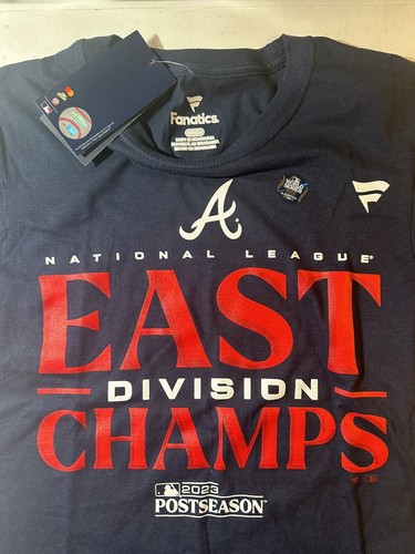 Men's Fanatics Atlanta Braves 2023 NL East Champions T-Shirt Small - Picture 2 of 2