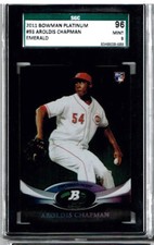 2011 Bowman Platinum Aroldis Chapman Emerald SGC 96/ 9  RC