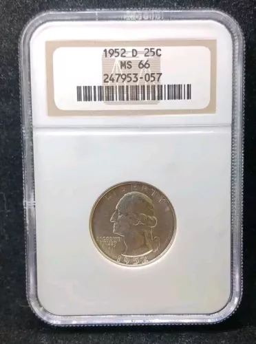 1952 D NGC MS66 Washington Quarter Coin