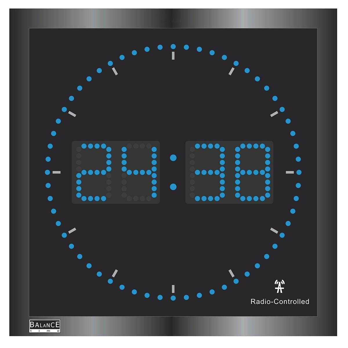 Horloge murale digitale en aluminium pour un salon moderne au style loft