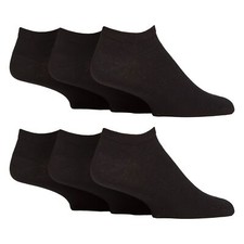 6 Pack Mens Diabetic Trainer Socks | Gentle Grip | Loose Top Wide Ankle Socks