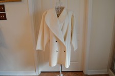 Cojana London Wool Coat Jacket Off White Size 10 Xtra Stitching Nwt Fab !