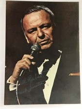 Frank Sinatra Karta z autografem Autograf Zdjęcie Podpisany piosenkarz