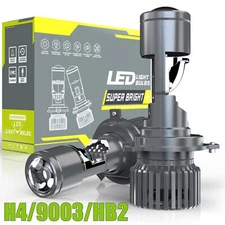 2X H4 9003 Bi-LED Mini Projector Lens Headlight Bulbs Hi/Lo 20000LM Retrofit LHD