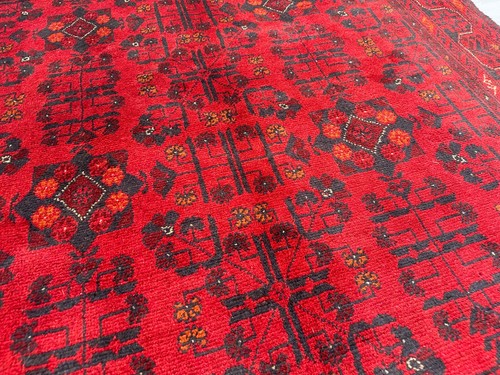 4x7 Afghan Turkmen Khal Mohammadi Bukhara Rug | Ethnic Oriental Style Wool Rug - Picture 8 of 14
