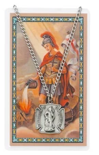 Saint Florian Prayer Card Set 24 Inch Medal Necklace With Prayer Card Gift Set