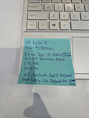 HP Pavilion 15-cs0012cl 15.6" Touchscreen Intel i5-8250U 1 TB SSD HDD 12GB RAM - Afbeelding 9 van 14