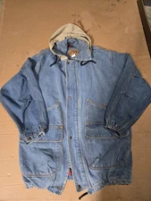 Vintage Essentials International Choice Mens L Jean Denim Jacket Flannel Lined
