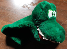 Vintage 70s 80s Russ Crocodile Alligator Plush Hand Puppet Green