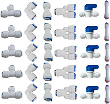 1/4" OD Quick Connect Push in to Connect Water Tube Fitting for RO Reverse Osmos