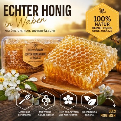 2.5 Kg. Premium Wabenhonig vom Imker   100 % Natur | Frisch geerntet 