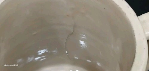Brocca acqua alta 7,5" ceramica ad ala rossa vintage - marcata - Foto 6 di 8