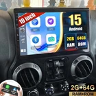 For Jeep Wrangler 2007-2017 Car Stereo Apple CarPlay Android 15 Radio GPS 2+64GB