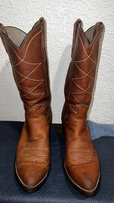Vintage Dan Post Cowboy Boots Brown Size 9.5 B