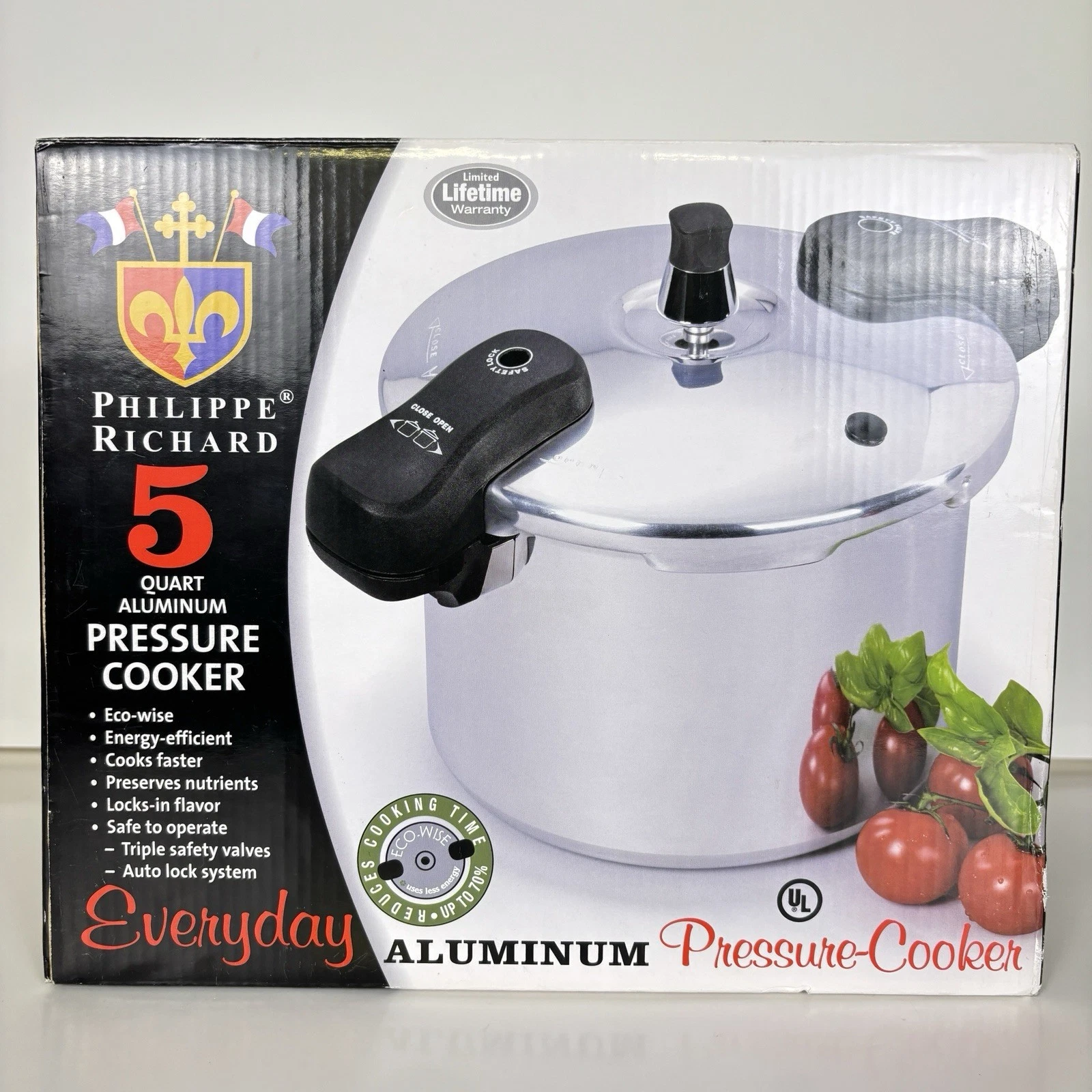 Philippe Richard 5 Quart Pressure Cooker All Stove Top Aluminum Brand New
Opens in a new window or t