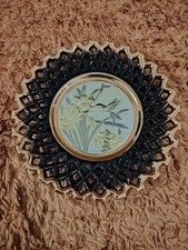 VINTAGE THE ART OF CHOKIN 24K GOLD EDGED ART DECO JAPANESE PLATE