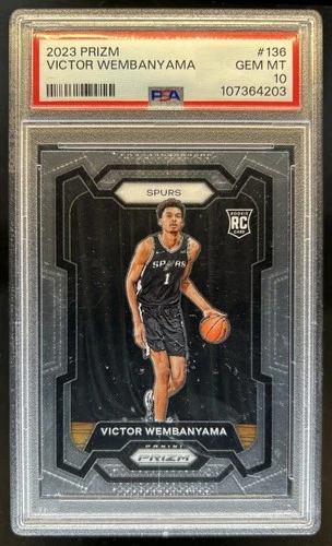 2023-24 Panini Prizm Victor Wembanyama RC Rookie #136 Spurs PSA 10 GEM MINT