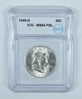 1948-D Franklin Half Dollar MS64 FBL ICG *1548