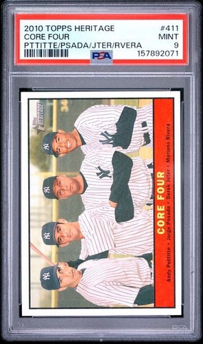 2010 Topps Heritage - Jeter, Rivera, Pettitte, Posada #411 PSA 9 MINT YANKEES