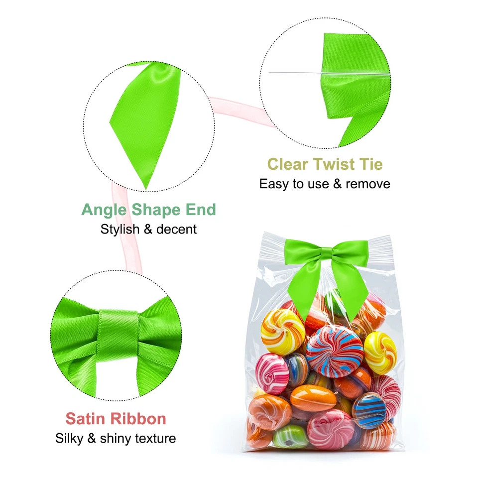 30 piezas arcos preatados arcos de cinta de satén 4,5" lazos torcidos arcos de regalo verde brillante Foto 4 de 4