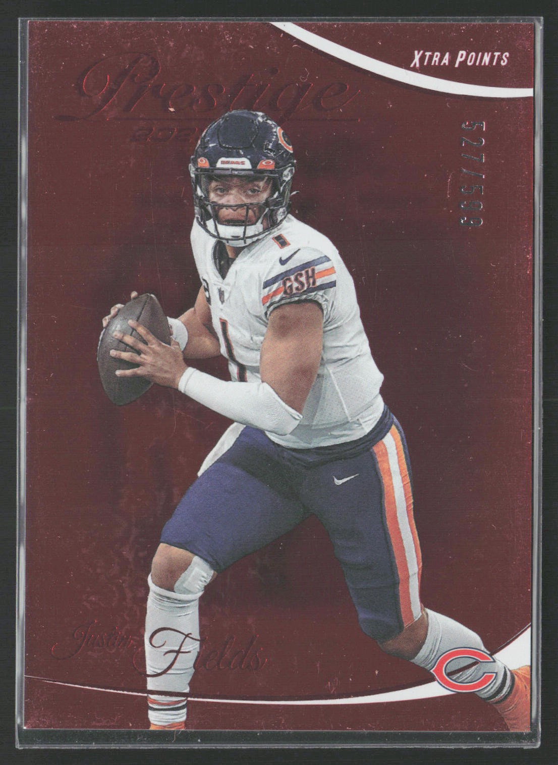 2023 Panini Prestige #54 Justin Fields Xtra Points Red #/599