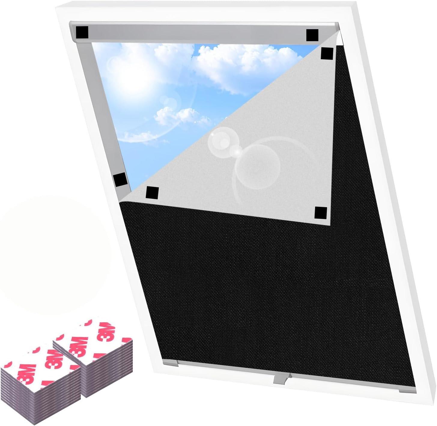 Magnetic Blackout Blinds Stick on 100X150CM, Blackout Material, Portable Black O