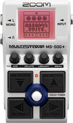 Zoom MS-50G+ MultiStomp Guitar Effects Pedal, Single Stompbox, 100 White 
