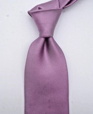  250 NWT Canali Solid Pink Grid Silk Neck Tie Italy 3.25  W