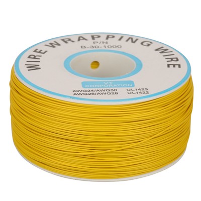 (Gelb) 1Roll WiRe Wrapping Single Copper Wire Strand 30AWG Kabel 0 25 Mm Ke AK