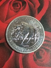 2013 1 OUNCE .9999 FINE SILVER CANADIAN WILD LIFE SERIES **BISEN**QUEEN ELIZABET