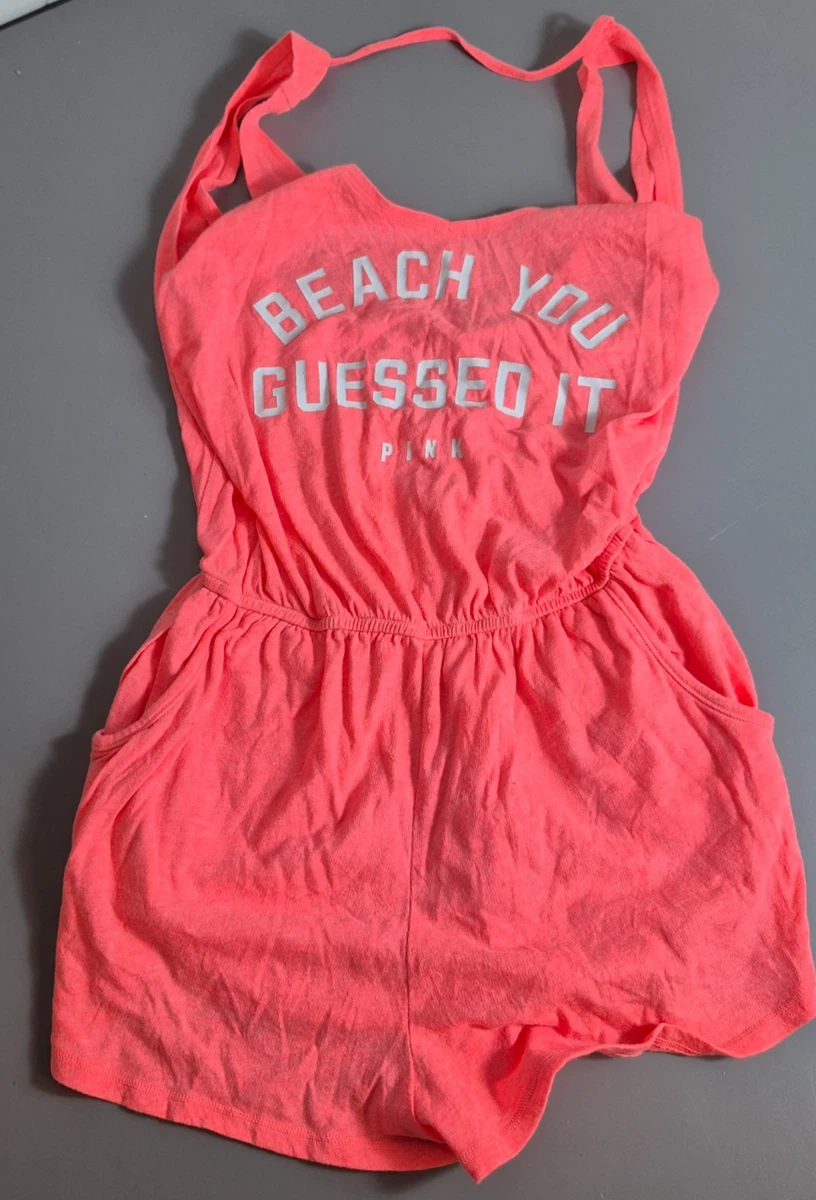Short Romper Victoria's Secret PINK Taille S Corail Sans Manches - Occasion Très Bon état