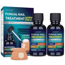 Fungal Toenail Treatment Liquid & Patches Fast Acting Toe Nail Repair Cracks Kit