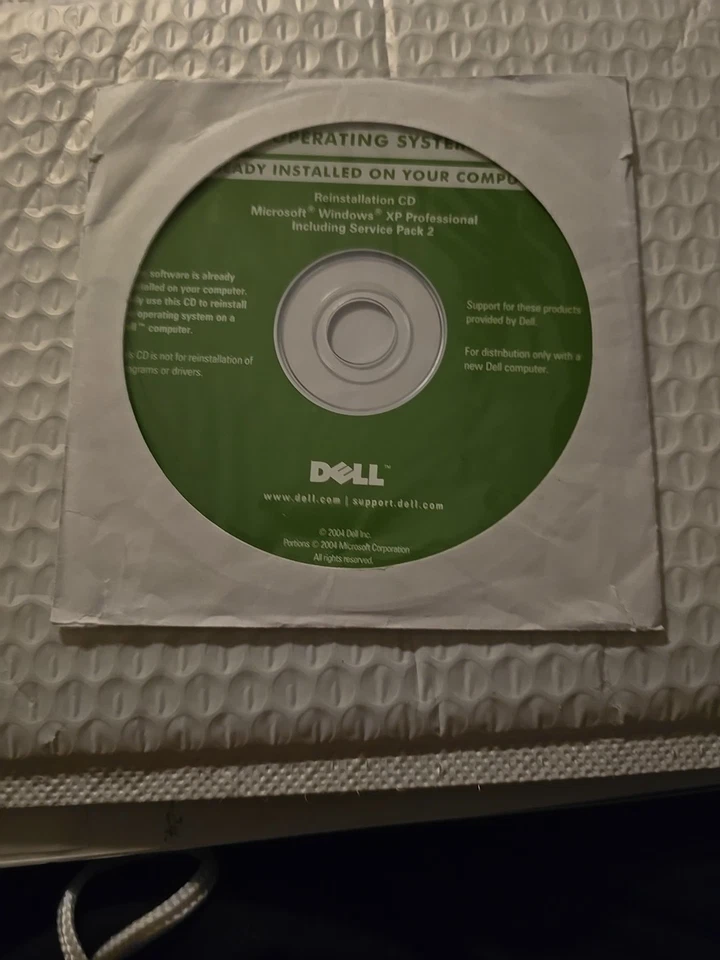 NEW Dell Windows XP Professional full version Service Pack SP2 Reinstall CD disc - Image 2 of 2