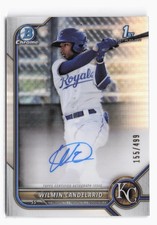 2022 Bowman Chrome Auto Refractors #CPA-WC Wilmin Candelario #/499 Royals SP RC