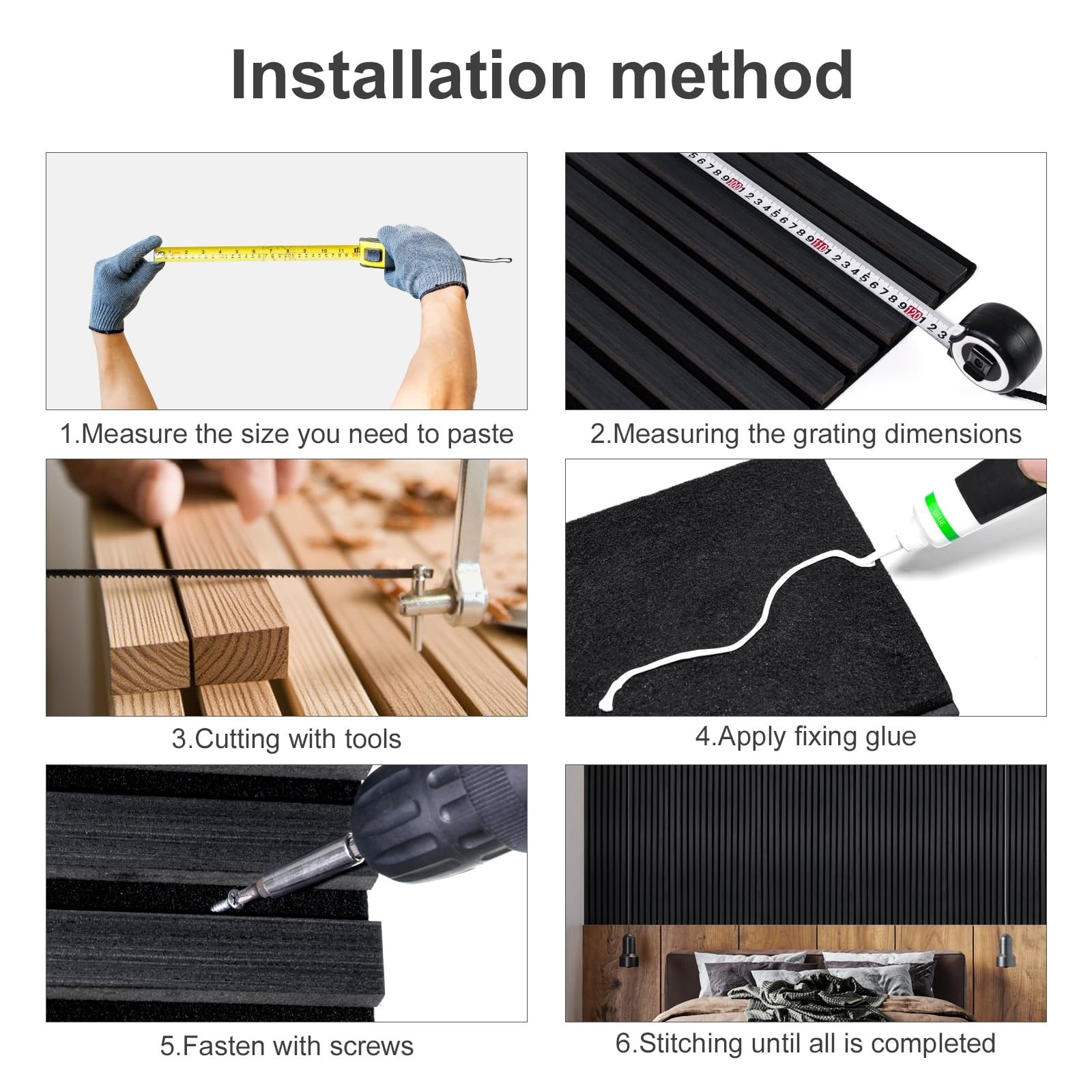 Wood Panels for Wall Acoustic Slat Wall Panels 2-Piece 47.2"×23.6" 3D Flute