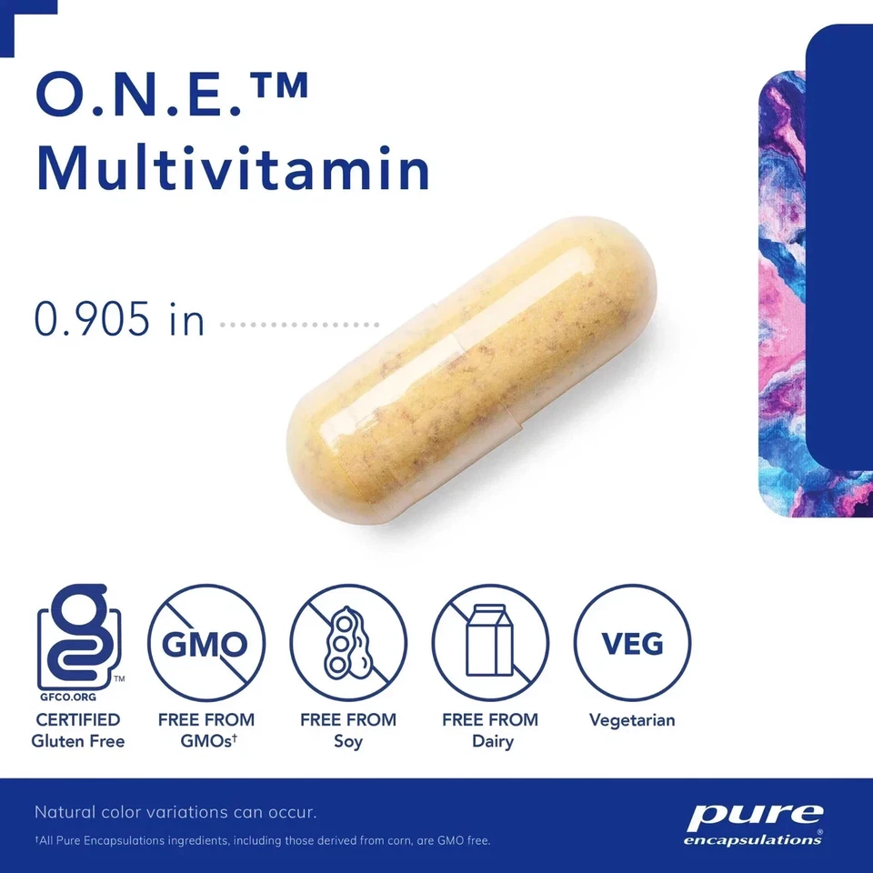 Pure Encapsulations O.N.E. Multivitamínico - 120 Cápsulas. Exp 03/2028 Foto 3 de 4