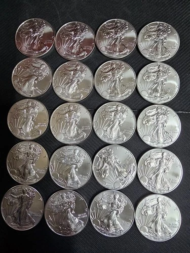 US MINT ROLL 20 TROY OZ  2011 AMERICAN SILVER EAGLES .999 FINE SILVER WARRANTY.