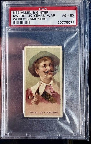 ALLEN & GINTER (USA)-WORLDS SMOKERS 1888-#46- SWEDE 30 YEARS WAR, PSA 4, VG-EX