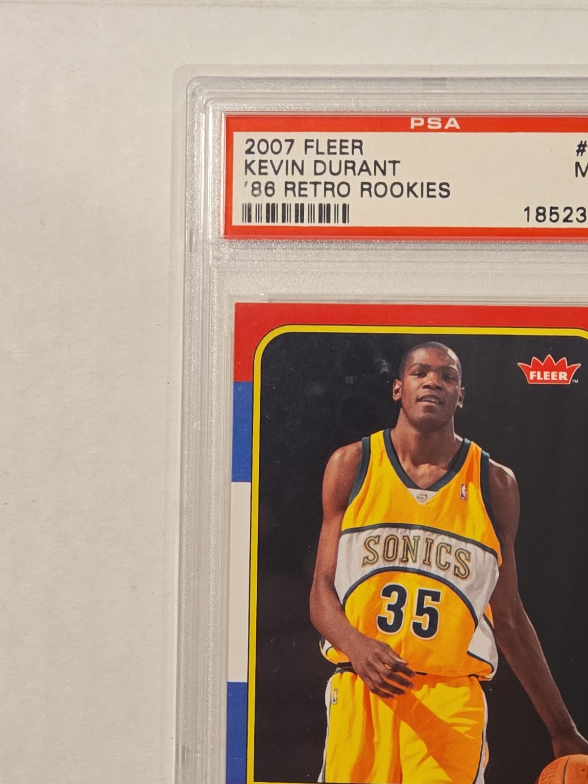 2007 Fleer Kevin Durant 86 Retro Rookies #143 PSA 9 (RC) view 2