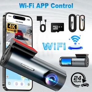 4K UHD Mini Caméra de voiture de Dash Cam cachée avant 140° FOV Wifi GPS avec kit de fils durs