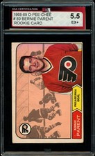 1968-69 OPC O-Pee-Chee #89 Bernie Parent Rookie KSA 5.5 EX+ Philadelphia Flyers
