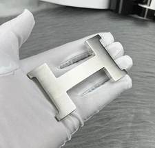38mm H Silver Brushed Constance Belt Buckle