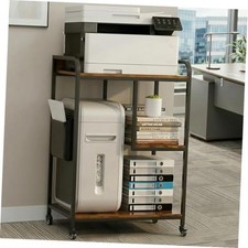 Printer Stand with Storage: 40-inch Tall 3-Tier Printer Table Cart with