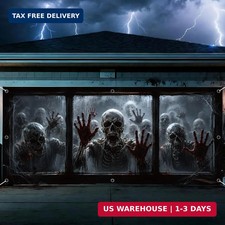 Skeleton Halloween Garage Door Cover 7x16 FT Decorations
