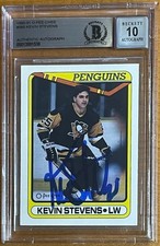 KEVIN STEVENS SIGNED 1990/91 O-PEE-CHE ROOKIE CARD 360 BAS BGS 10 AUTOGRAPH AUTO