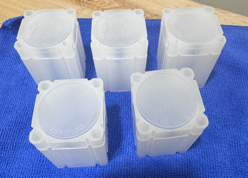 5 Square Coin Tubes for US Large Dollars by Lighthouse | Silver Peace Morgan Ike