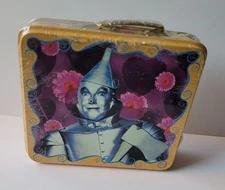 WIZARD OF OZ Tin Man MINIATURE LUNCHBOX  Candy Container TIN TOTE Sealed 1999
