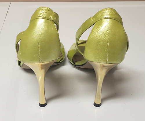 Tahari Women's Neon Green Slip On Open Toe Cut Out Stiletto Shoe Sz 8.5 M PO F - Picture 10 of 14
